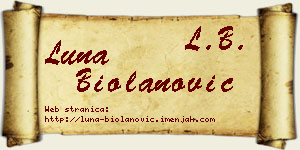 Luna Biolanović vizit kartica